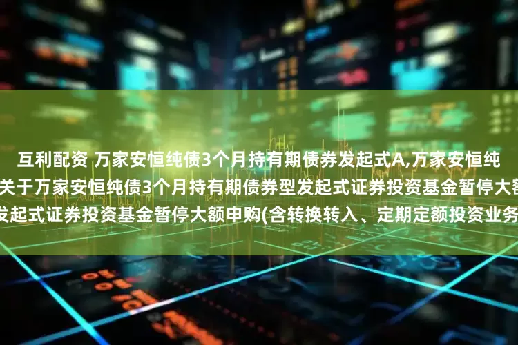 互利配资 万家安恒纯债3个月持有期债券发起式A,万家安恒纯债3个月持有期债券发起式C: 关于万家安恒纯债3个月持有期债券型发起式证券投资基金暂停大额申购(含转换转入、定期定额投资业务)的公告